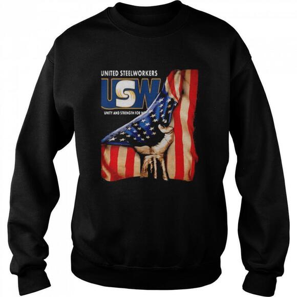 Travon A Other - United Steelworkers Unity Strength American Flag Retro Gift Sweatshirt